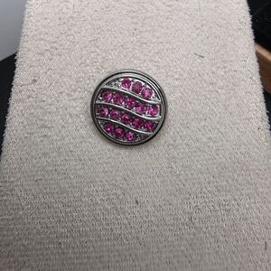 Elegant Silver and Pink Button (1901)